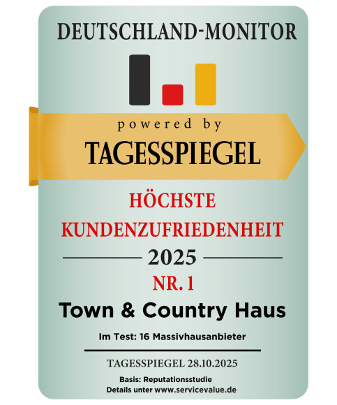 Branchensieger 2025 – Deutschlands beste Kundenberater Siegel für Town & Country Haus